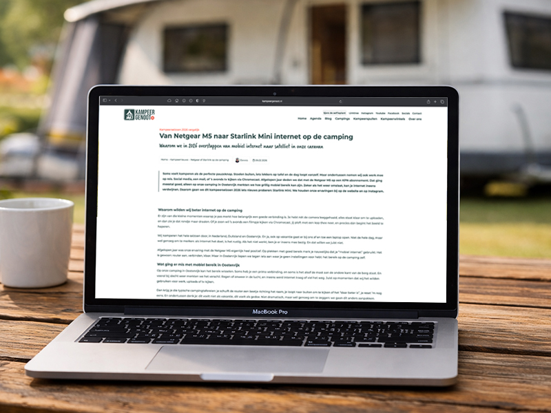 Blogafbeelding: Van Netgear M5 naar Starlink Mini internet op de camping